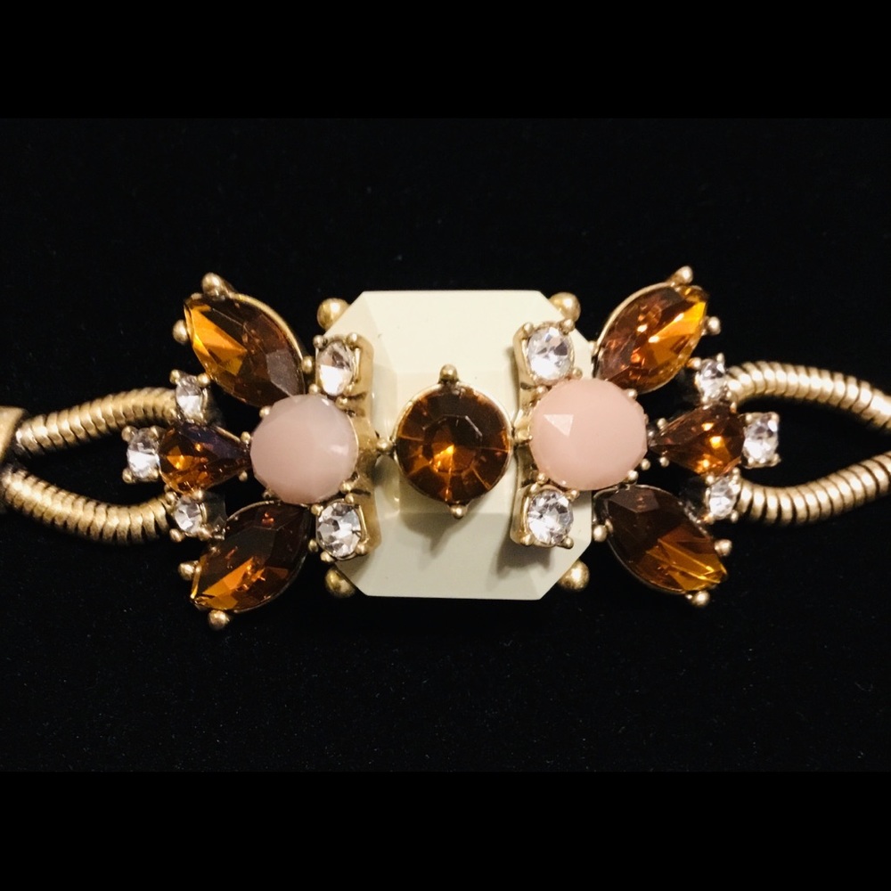COPY - J.Crew Crystal & Stone Row Gold Bracelet🔥